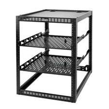 16U Open Frame Network Rack for IT AV Gear, AV Rack Floor Standing or Wall ...