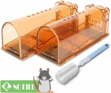 Humane Mouse Traps - 2 Pack - Live Catch and Release brown green yellow colors