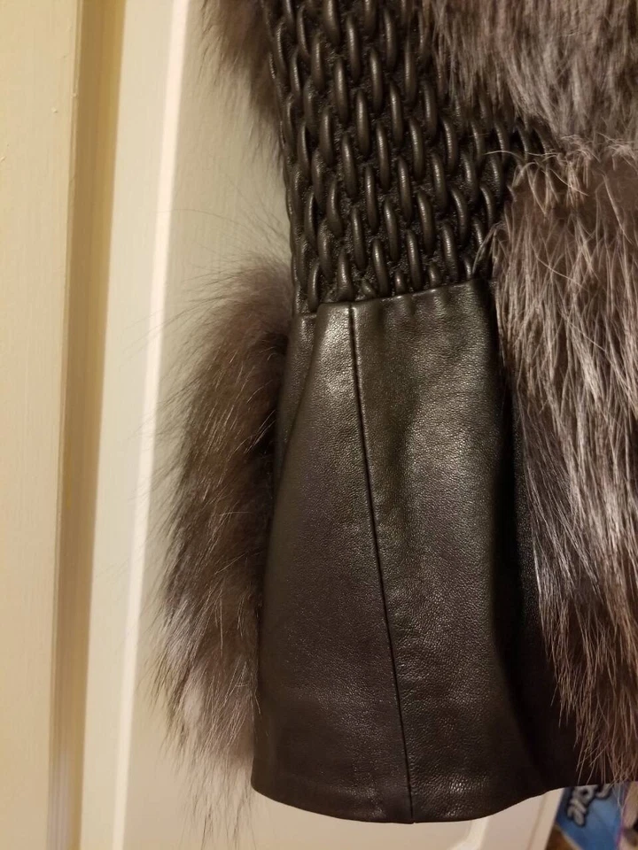 Chaleco de piel de zorro plateado talla XS/S Foto 4 de 4