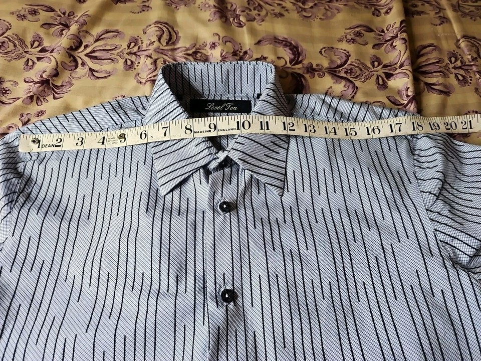 Men's Level Ten Button Down Long Sleeve Shirt Size M Blue eBay