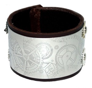Celtic Brown Leather Cuff Wristband Bracelet adjustable-Handmade in the UK Celtic Brown Leather Cuff Wristband Bracelet adjustable-Handmade in the UK