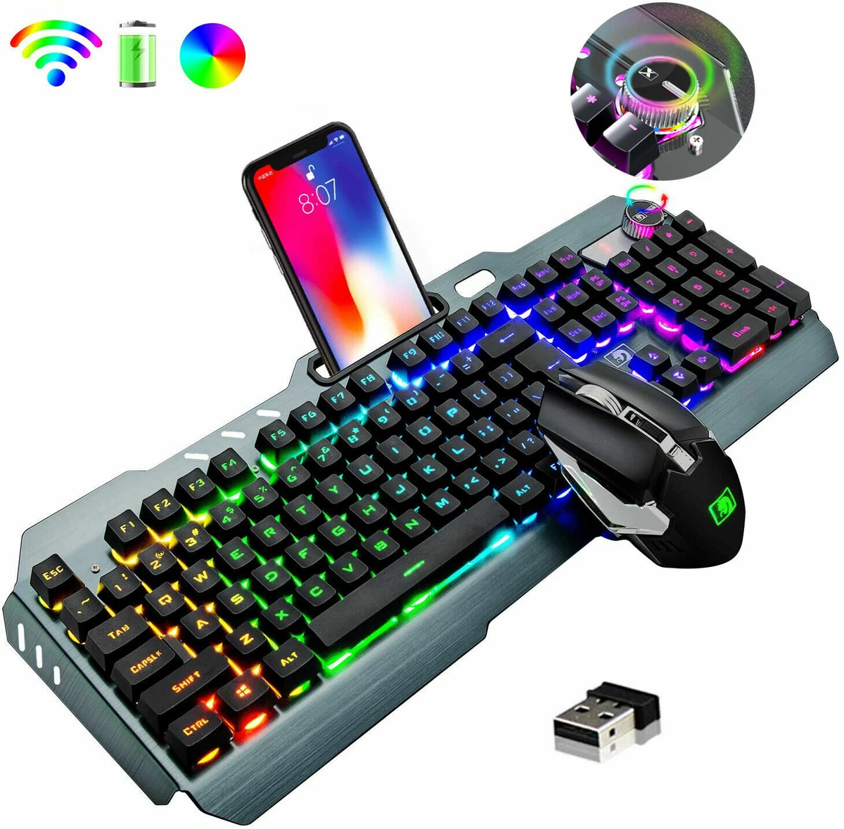 Wireless keyboard and 2024 mouse with backlight
