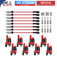 8PCS Ignition Coil and Spark Plug+ Wire For GMC Chevy Silverado 1500 Tahoe 5.3L