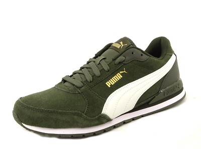 Puma ST RUNNER Sneaker Schuhe Trainingsschuh Sportschuh Grün Leder Gr. 42 - 8