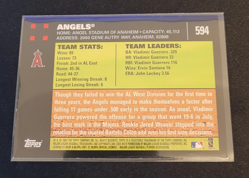 All 2007 Topps LA Angels from Series 1 - Team Lot of all 18 Angels Cards - Image 3 of 4