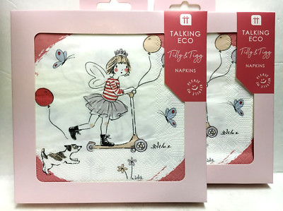 LOT OF 2 PACKS TILLY & TIGG NAPKINS 20 COUNT EACH 13'' X 13'' / 3 PLY
