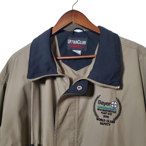 Vintage Bayer Aspirin Plant Worker Jacket XL Embroidered Workwear Safety Mens - Picture 2 of 9