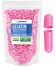 XPRS Nutra Size 2 Pink Empty Gelatin Capsules Gelcaps Pill DIY Gel Caps