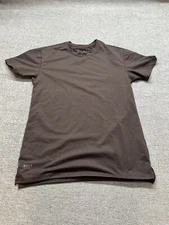 BYLT Mens Medium Premium Basics Drop Cut Lux Shirt Brown Short Sleeve