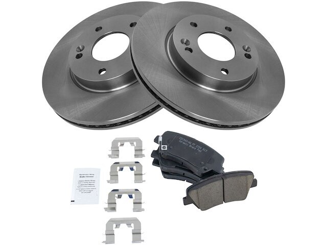 TRQ Front Brake Pad and Rotor Kit for 2013-2016 Hyundai Elantra GT 43MPNH