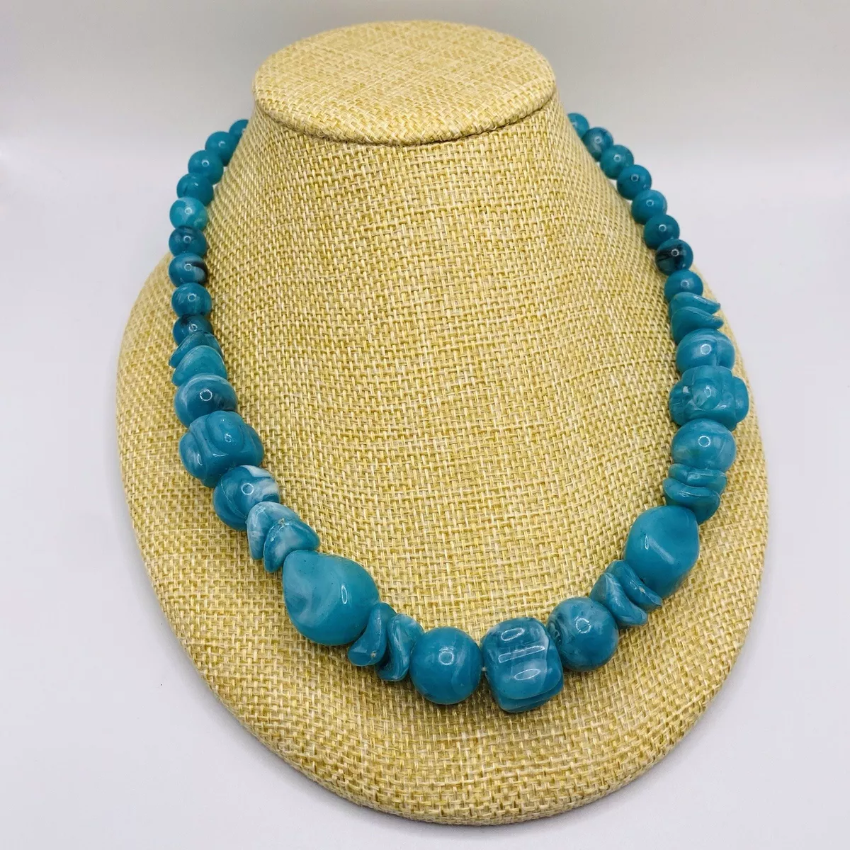 Genuine turquoise bead necklace deals