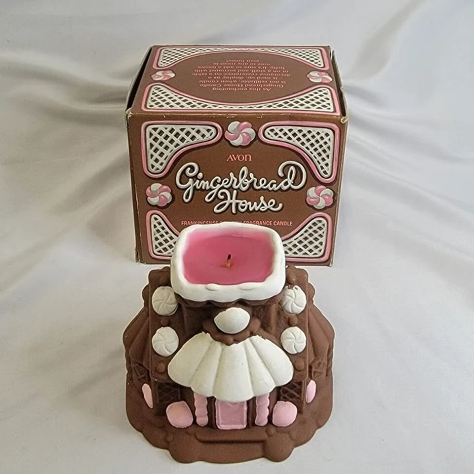 Vela de Navidad Avon Gingerbread House vintage años 70 incienso y mirra Foto 3 de 4