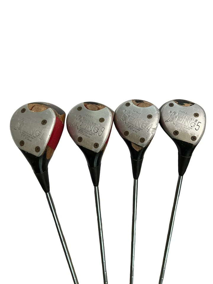 Juego de palos de golf de madera Ping Karsten II 1 3 4 5 ejes de acero coleccionables de colección Foto 3 de 4