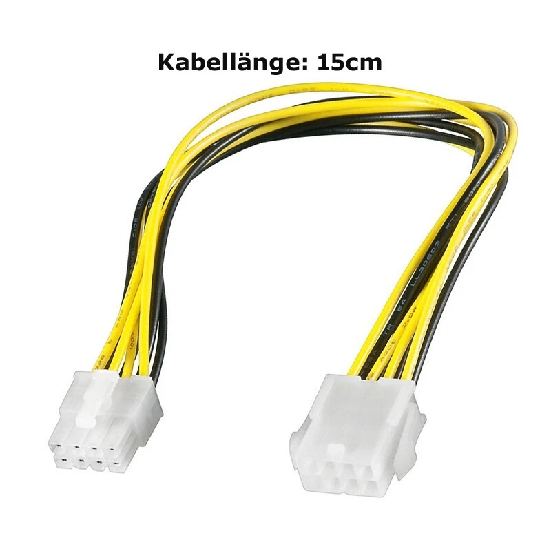 P33 PCI-E 8 pin Stecker auf PCI-E 8 pin Buchse Kabel 15cm Mainboard StromKabel - Bild 4 von 4