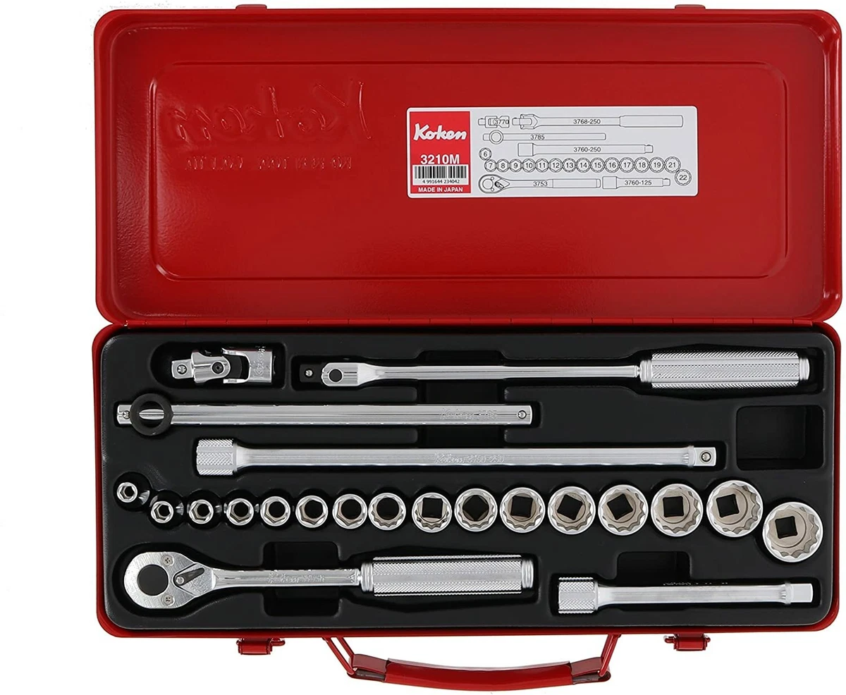 Ko ken Socket set 3 8 9.5 mm SQ. 22 pieces 3210M Japanese industrial tool new