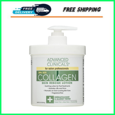 2pk Advanced Clinicals Collagen Lotion Hydrating Body Cream for Hands, Face 16Oz