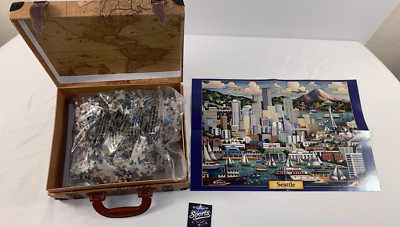 A Map Of The World Suitcase 1000 pc Puzzle Seattle Washington