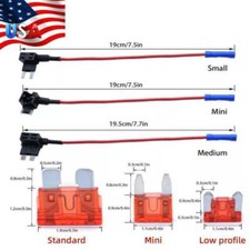 3 Sets Standard Mini Low Profile Blade Fuse Piggyback Add A Circuit Fuse Tap
