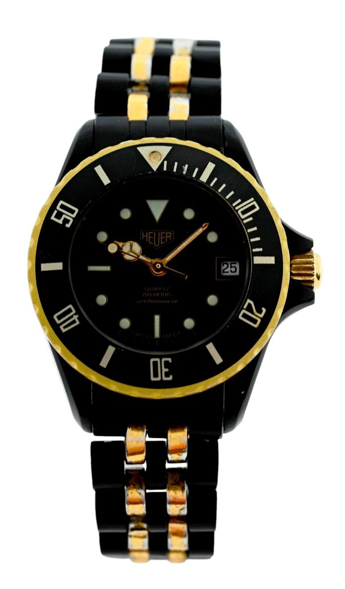 Vintage Heuer (Pre-Tag) 28mm Ladies 1000 Series Black/ Gold Watch