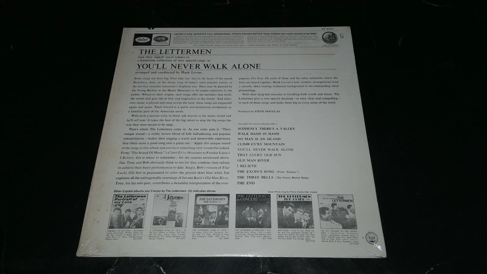 THE LETTERMEN - YOU'LL NEVER WALK ALONE LP RECORDS - Image 2 of 3