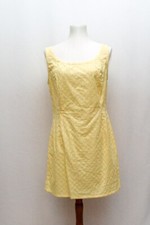 Vintage handmade womens dress yellow sleeveless sun dress M+ 90s