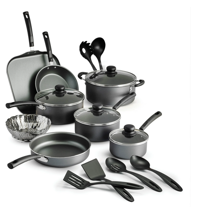 Tramontina Primaware 18 Piece Non-stick Cookware Set, Steel Gray