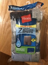 BOYS BOXER BRIEFS, HANES M 10-12 TAGLESS 7 PACK COMFORTSOFT MULTI-COLOR, NEW