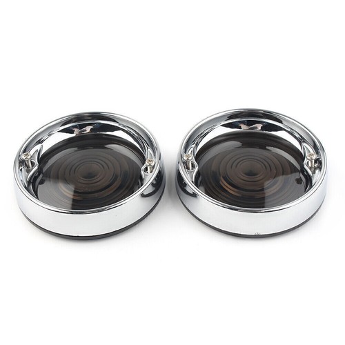 Chrome Trim & Red Lens Turn Signal Covers For Harley Touring Road Glide Softail 1986-2021