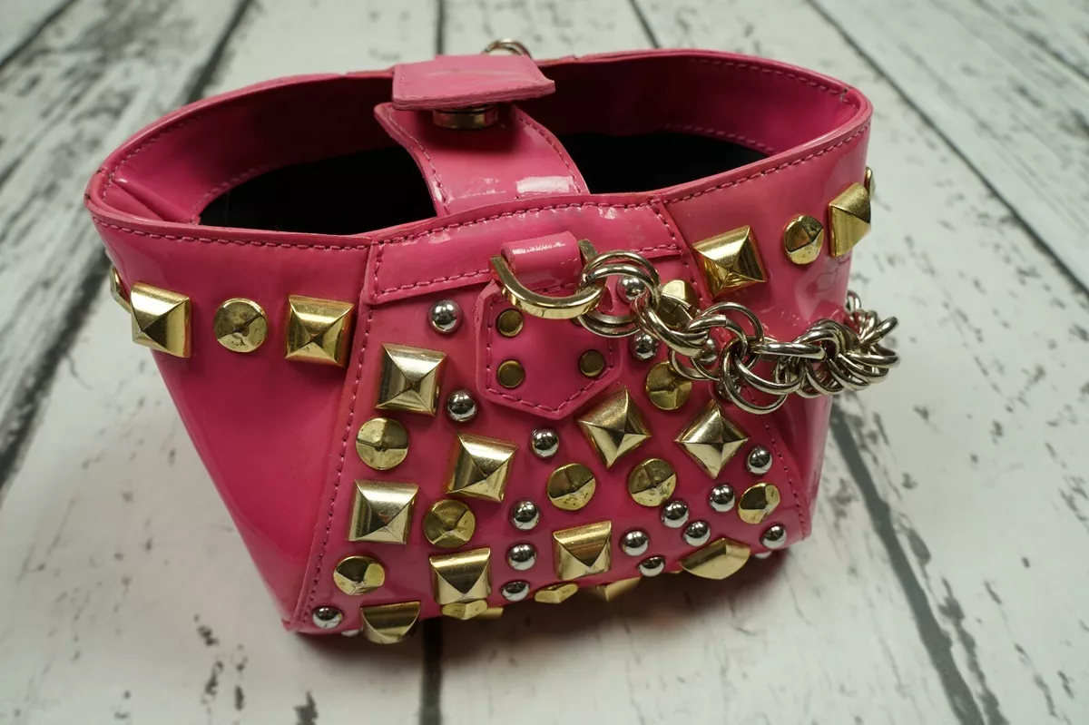 Pink studded best sale bag