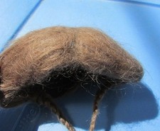 Antique Doll Wig Hand Braided Mohair Hair Light Brown Original