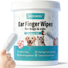 MEDUWEDU Ear Cleaner Finger Wipes 60 Counts, Dog Ear Cleaner, Grooming Kit Care
