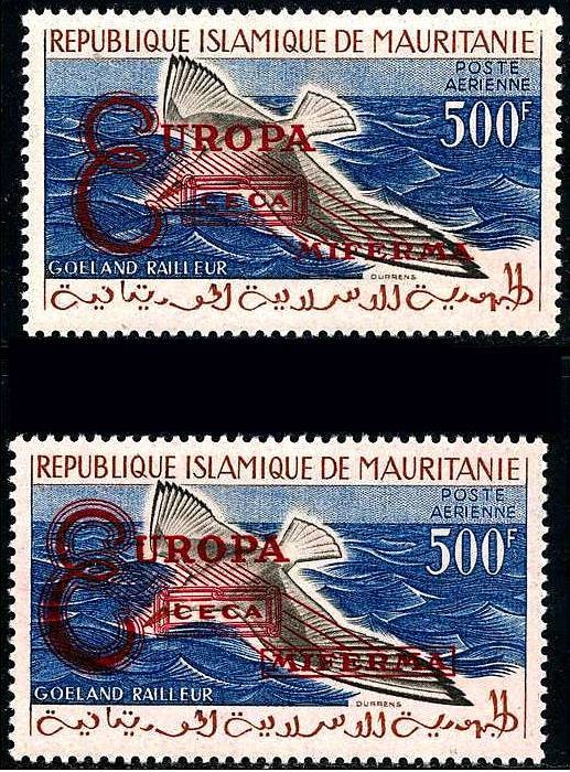MAURITANIA 1961 EUROPA OVERPRINT Type 1 & 2 SC#C16 MNH SCARCE CV$51.00