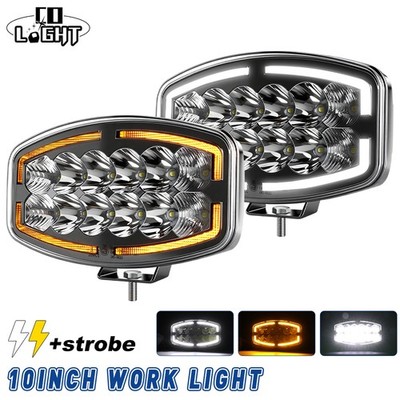 2x LED Fernscheinwerfer 9 Zoll Weiß Orange 12/24V E9 Prüfzeichen IP68 12000LM