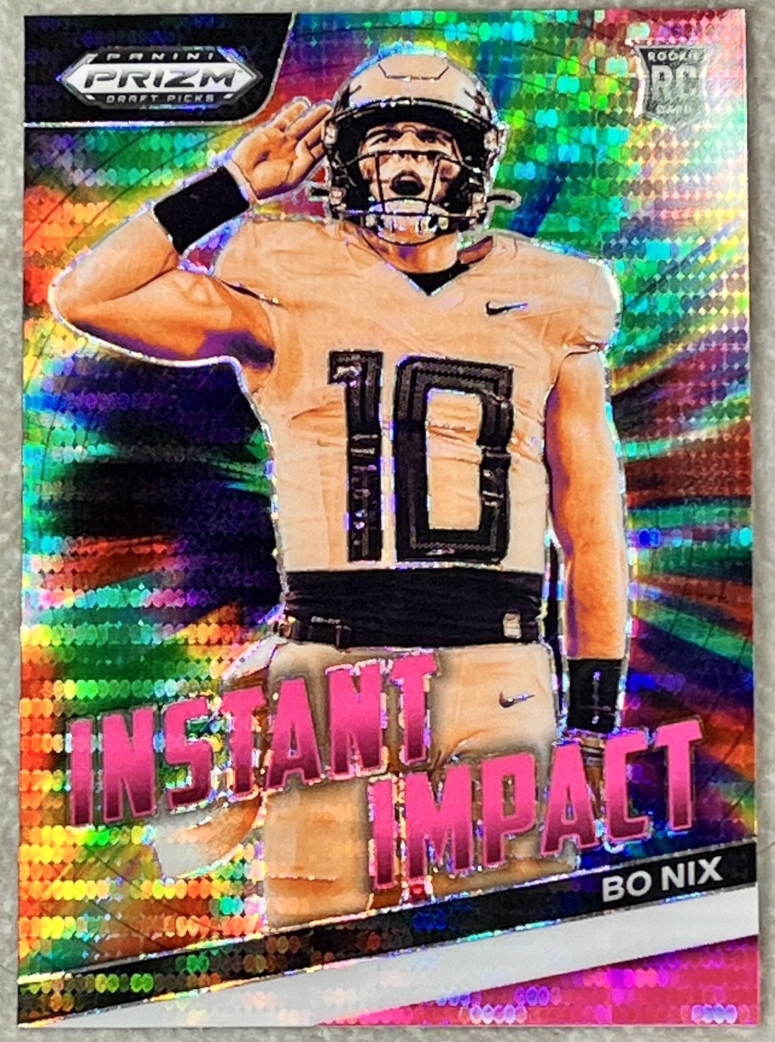2024 Prizm Draft Picks Instant Impact Pink Pulsar Bo Nix RC #11-BN #’d /15