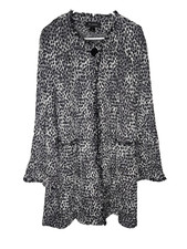 St John Jacket 14 Boucle Fringe Textured Knit Classic Luxury USA