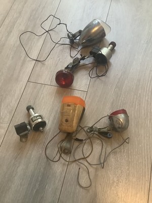 2 Vintage Dynamow Fahrradlichtsets Anlun + Union 70er Jahre ? ungeprüfte Teile zum Resto