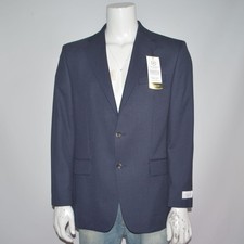 NWT HAGGAR Classic Fit Premium Stretch Navy Blazer Suit Coat Sz 42R