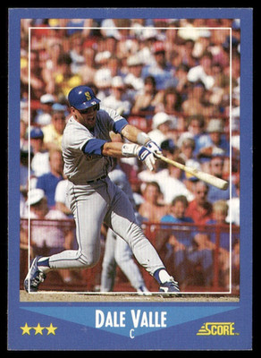 1988 Score Dave Valle - Dale Valle Name Spelling Error Card #126 - FREE SHIPPING