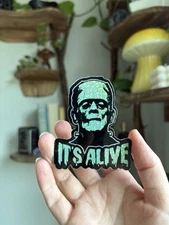 Frankenstein Holographic Horror It’s Alive …. Handmade Sticker Halloween