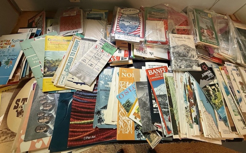 Vintage 1960s-1985 Travel Brochures Lot 22lbs Pan Am SAS Northwest Cunard Europe