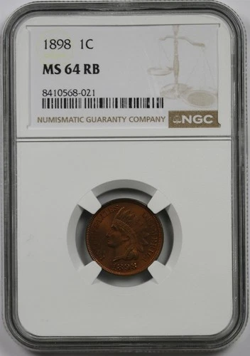 1898 1C NGC MS 64 RB Red Brown Indian Head Penny