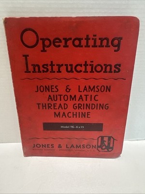 1941 Jones & Lamson J&L 6x15 in Automatic Thread Grinding Machine TG-6x15 Manual
