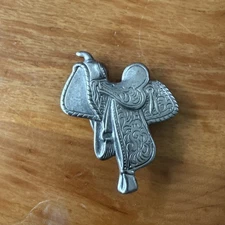 Metal Button Cover Saddle Silver Tone Country Western 1.5"