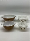 Vintage Pyrex Early American 4 Pc Cinderella Mixing Bowl Lot 441 442 444