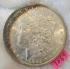 VIDEO🔥FROSTY WHITE CRESCENT TONING🔥1885 MORGAN DOLLAR! BEAUTIFUL GEM BU++
