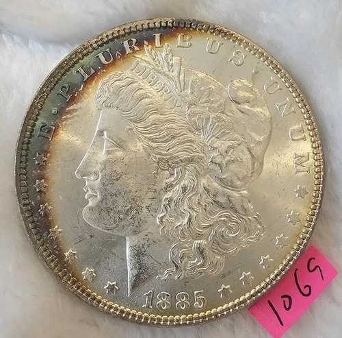 VIDEO🔥FROSTY WHITE CRESCENT TONING🔥1885 MORGAN DOLLAR! BEAUTIFUL GEM BU++