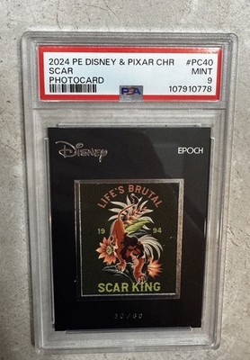 EPOCH Disney Pixar 2024 Premier Edition Scar King Photocard PC-40 PSA 9 30/60