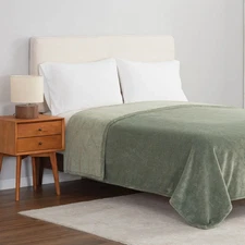 Berkshire Extra Plush Blanket - QUEEN (Select Color; Beige, Blue, Green, Ivory)