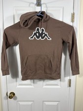 Kappa Fleece Logo Aiok Sweater Hoodie in Brow...