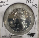 1960 P PROOF-90%-SILVER WASHINGTON QUARTER PROOF Beautifully Toned